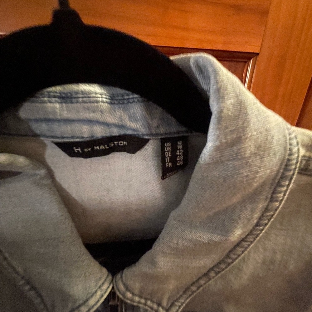 RESERVED FB H by Halston Women’s Stretch Denim Zip Front Jean Jacket - Picture 5 of 7